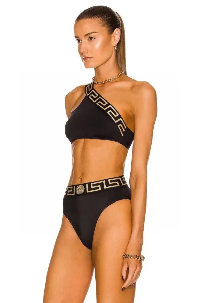 Versace Medusa Urn Print Long-Sleeve Bodysuit Lilac - 18