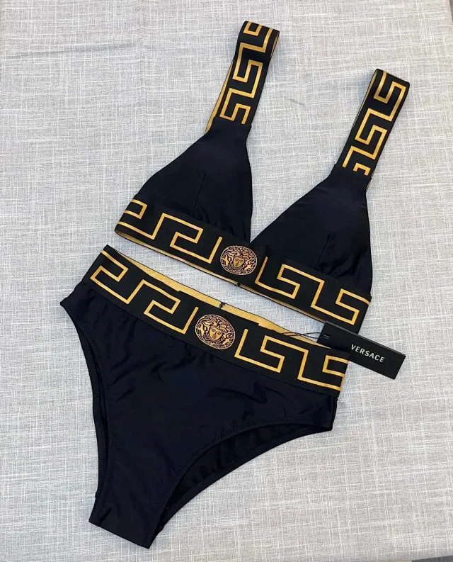 Versace Swimwear Triangle Tie-Side Bikini Set product detail image 36