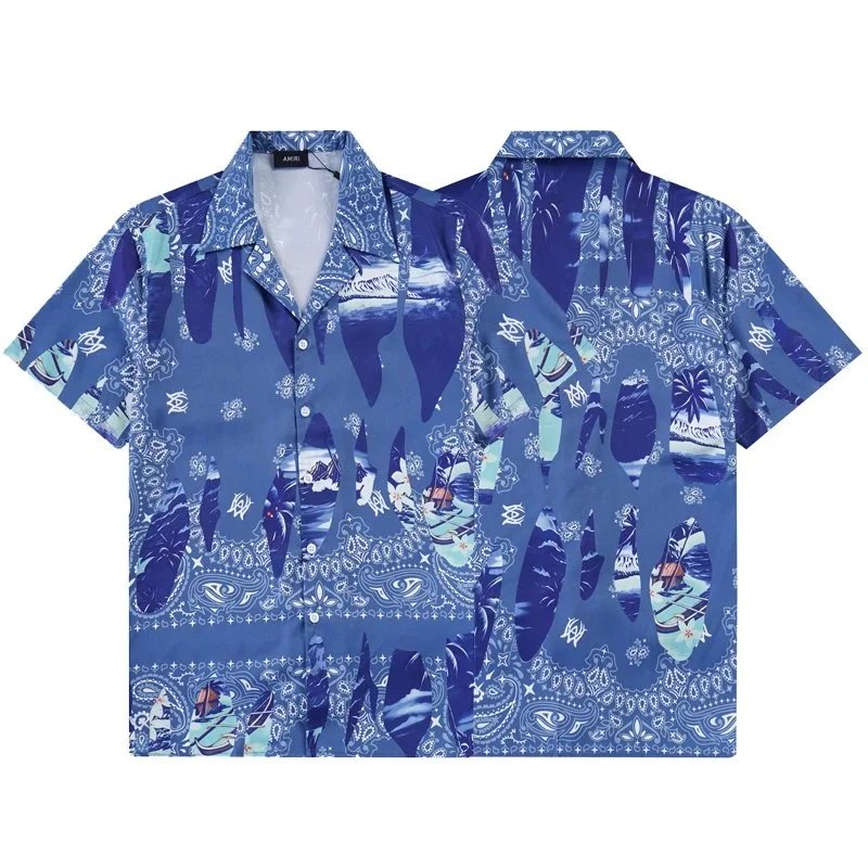 Amiri Floral Print Short-Sleeve Shirt Navy - 36