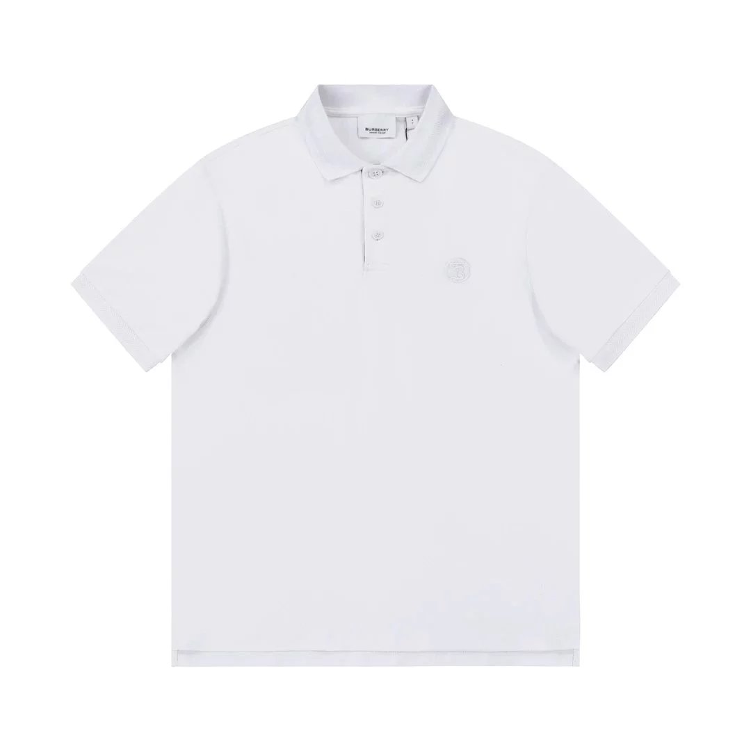 Burberry Leather-Patch Polo Black Polo Shirt - 23