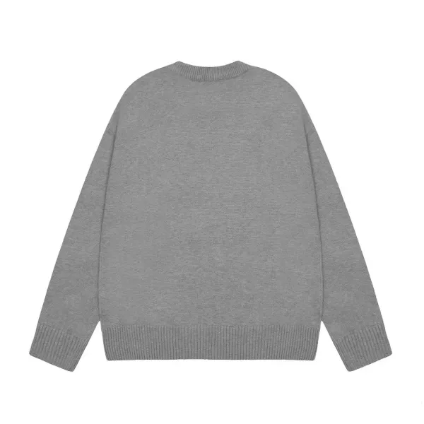 AMI Paris Heart Logo Cardigan Gray - 5