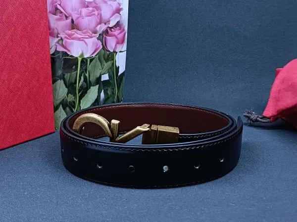 Calvin Klein CK Logo Buckle Black Leather Belt - 5