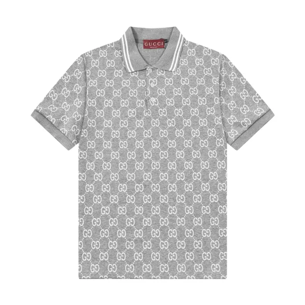 Gucci GG Monogram Print White Polo Polo Shirt - 24