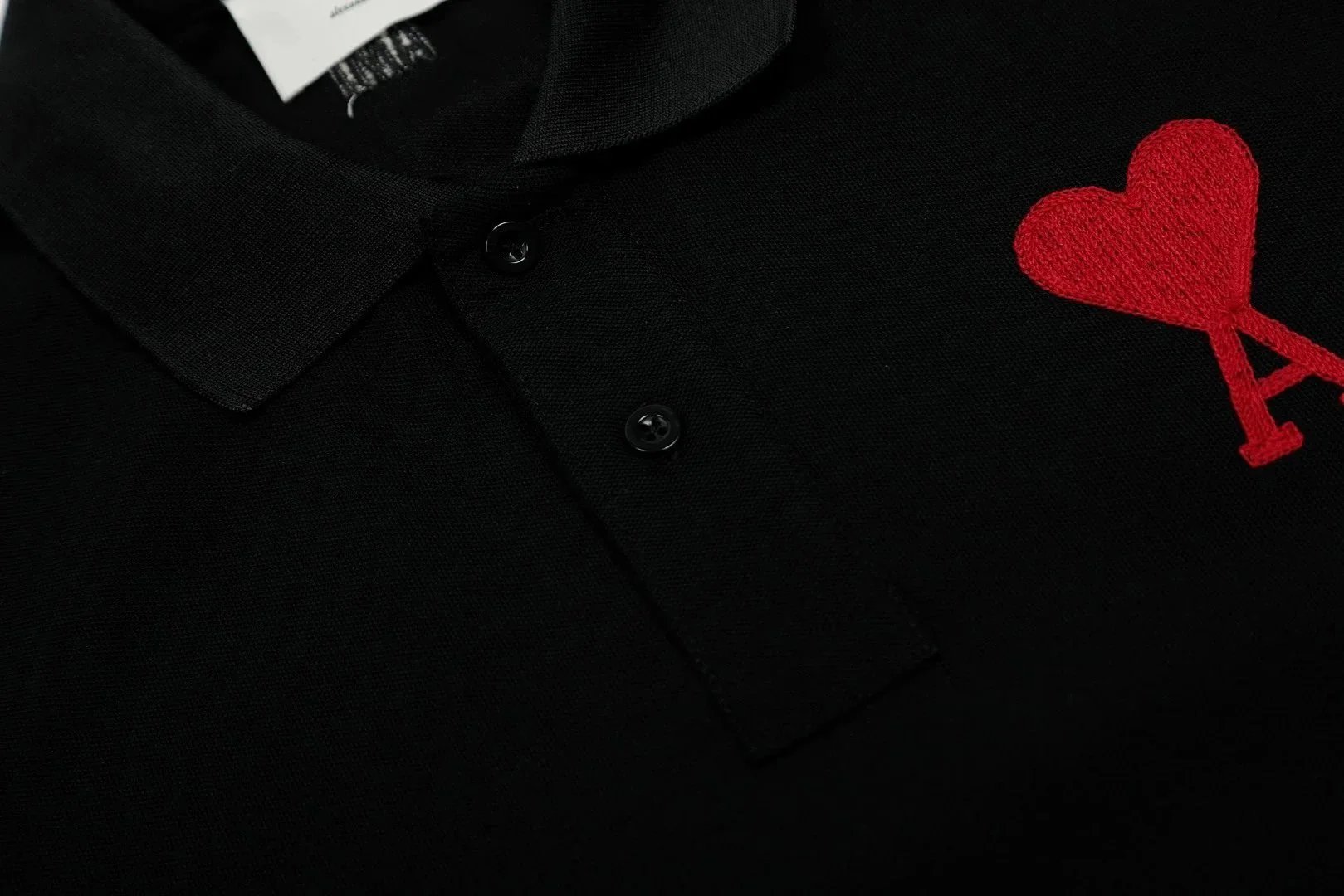 AMI Paris Heart Logo Polo White Polo Shirt - 7