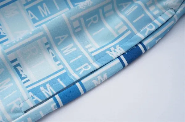 AMI Paris Logo Print Swim Shorts Blue Multicolor - 17