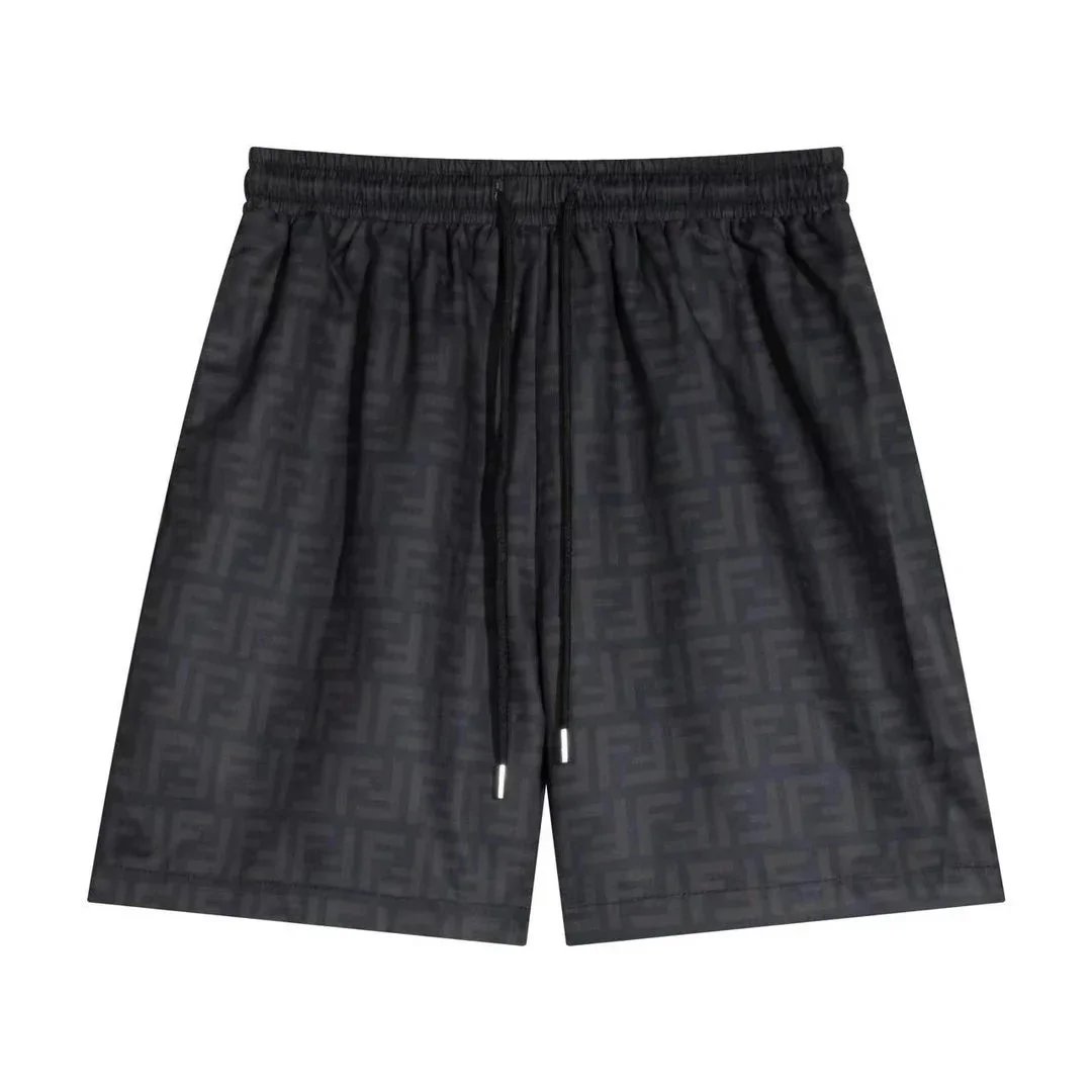Fendi FF Monogram Print Drawstring Waist Shorts Brown - 19