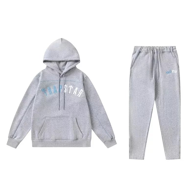 Trapstar Black and Blue Arch Logo Hoodie and Sweatpants Set - 5