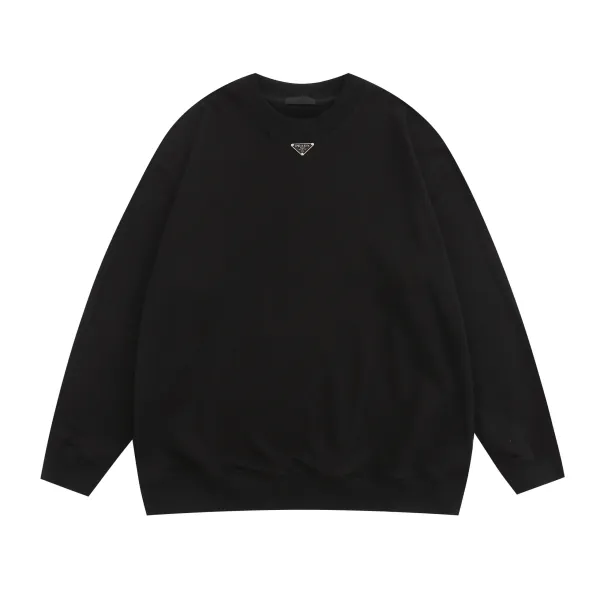 Prada Logo Patch White Crewneck Sweatshirt Sweater - 10