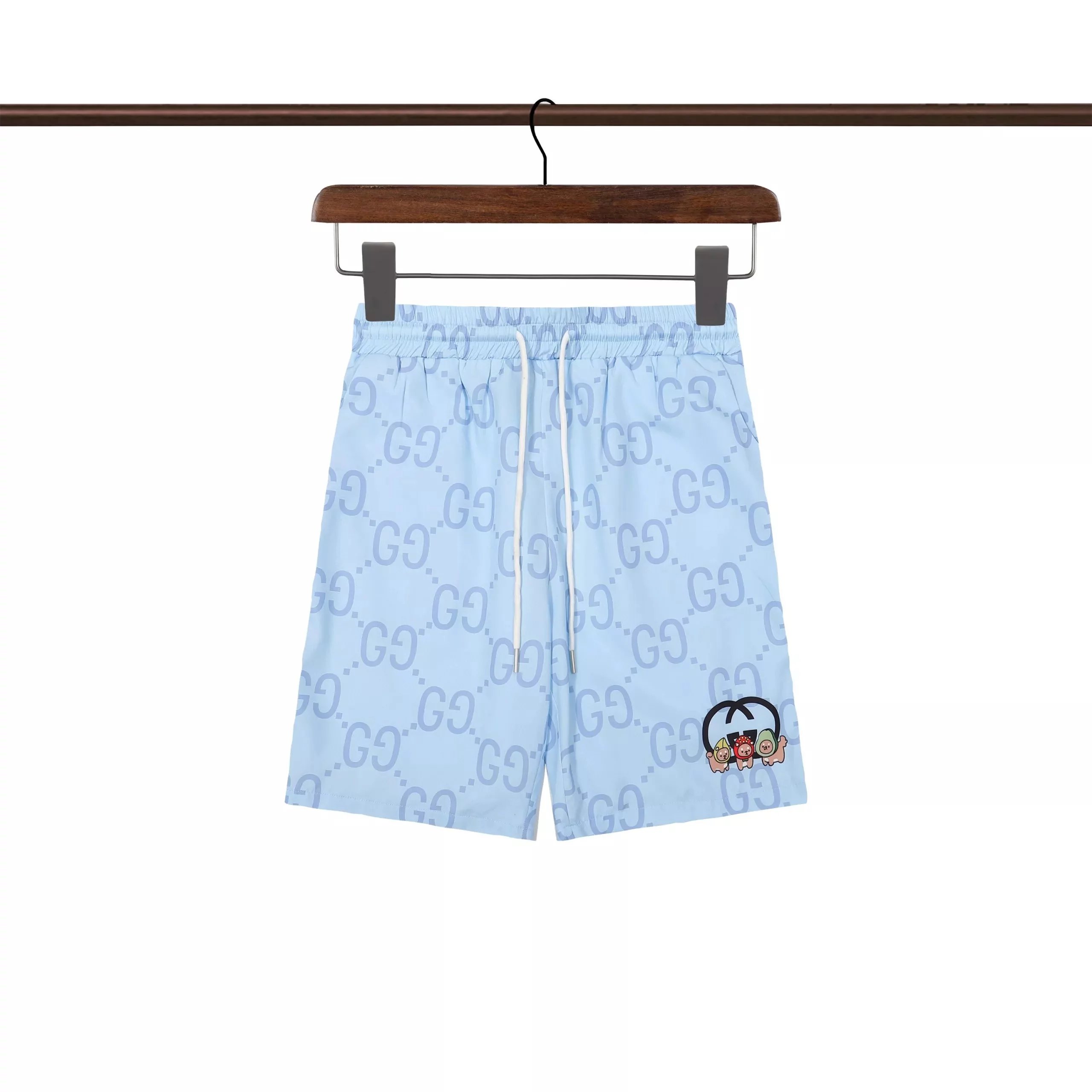Gucci Tiger Print Silk Shirt and Shorts Set Light Blue Multicolor - 21