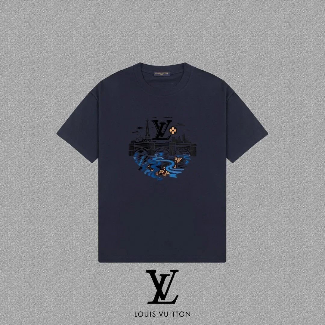 Louis Vuitton Paris River Scene Graphic T-Shirt Black - 7