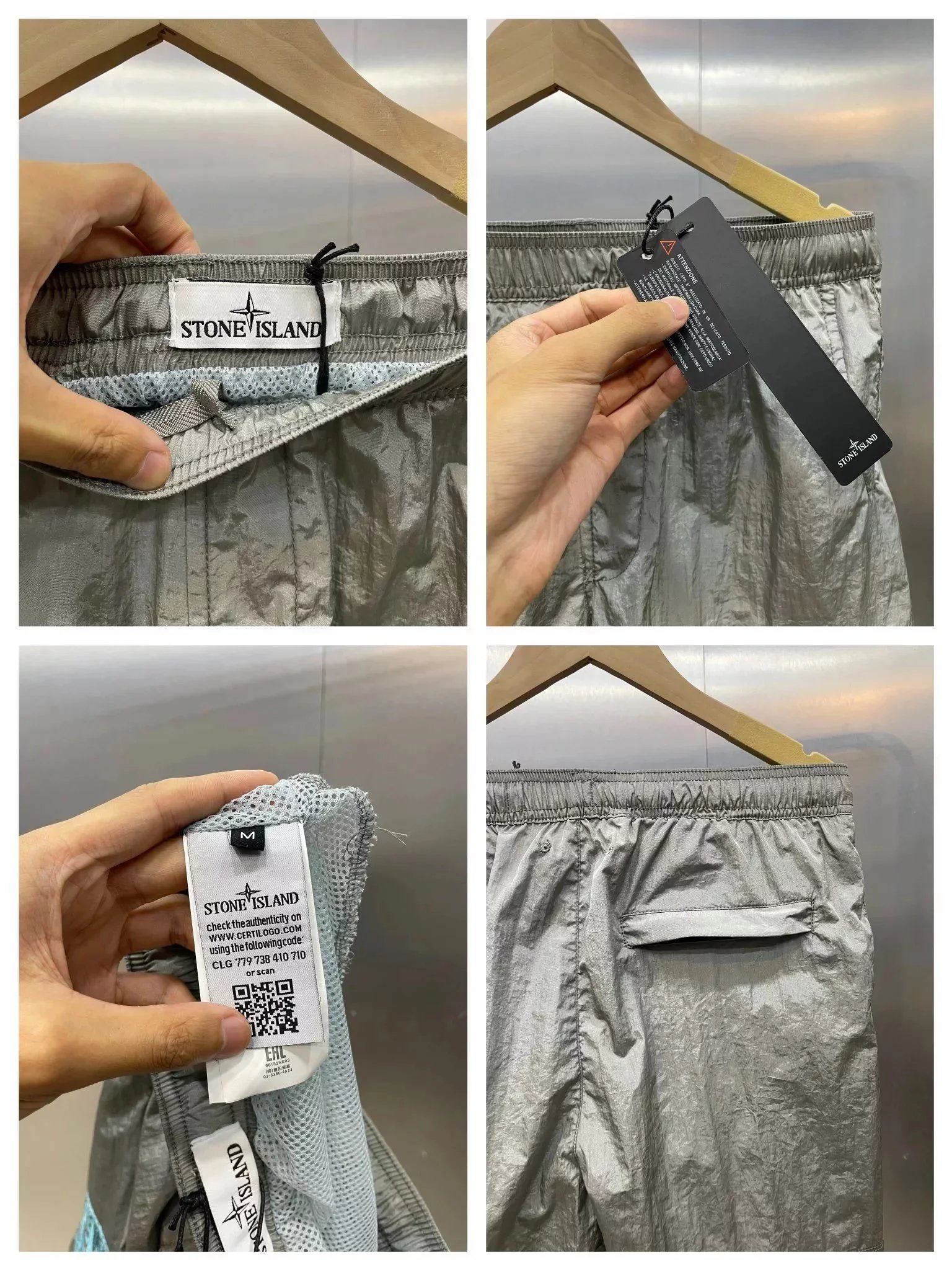 Stone Island Compass Logo Shorts Gray - 12