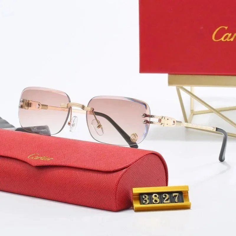 Cartier Panthère de Cartier Rectangular Gold-Tone Brown Gradient Sunglasses - 8
