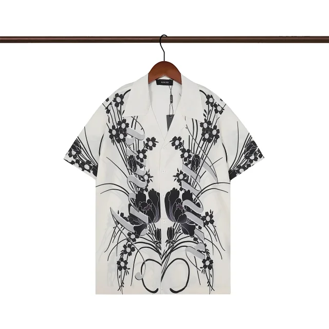 AMIRI Shirts Short-sleeve logo-print button-up product detail image 20