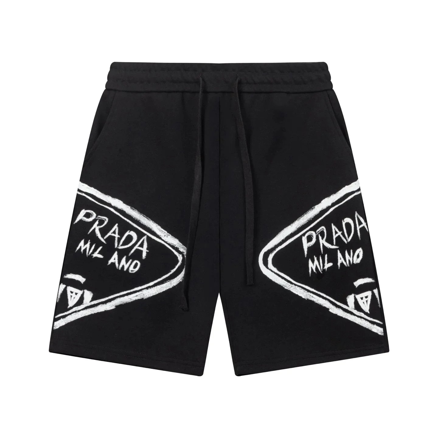 Prada Logo-Embroidered White Cotton Shorts - 32