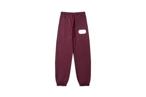 Design Sweatpants Red with Vertical Logo Print - 14