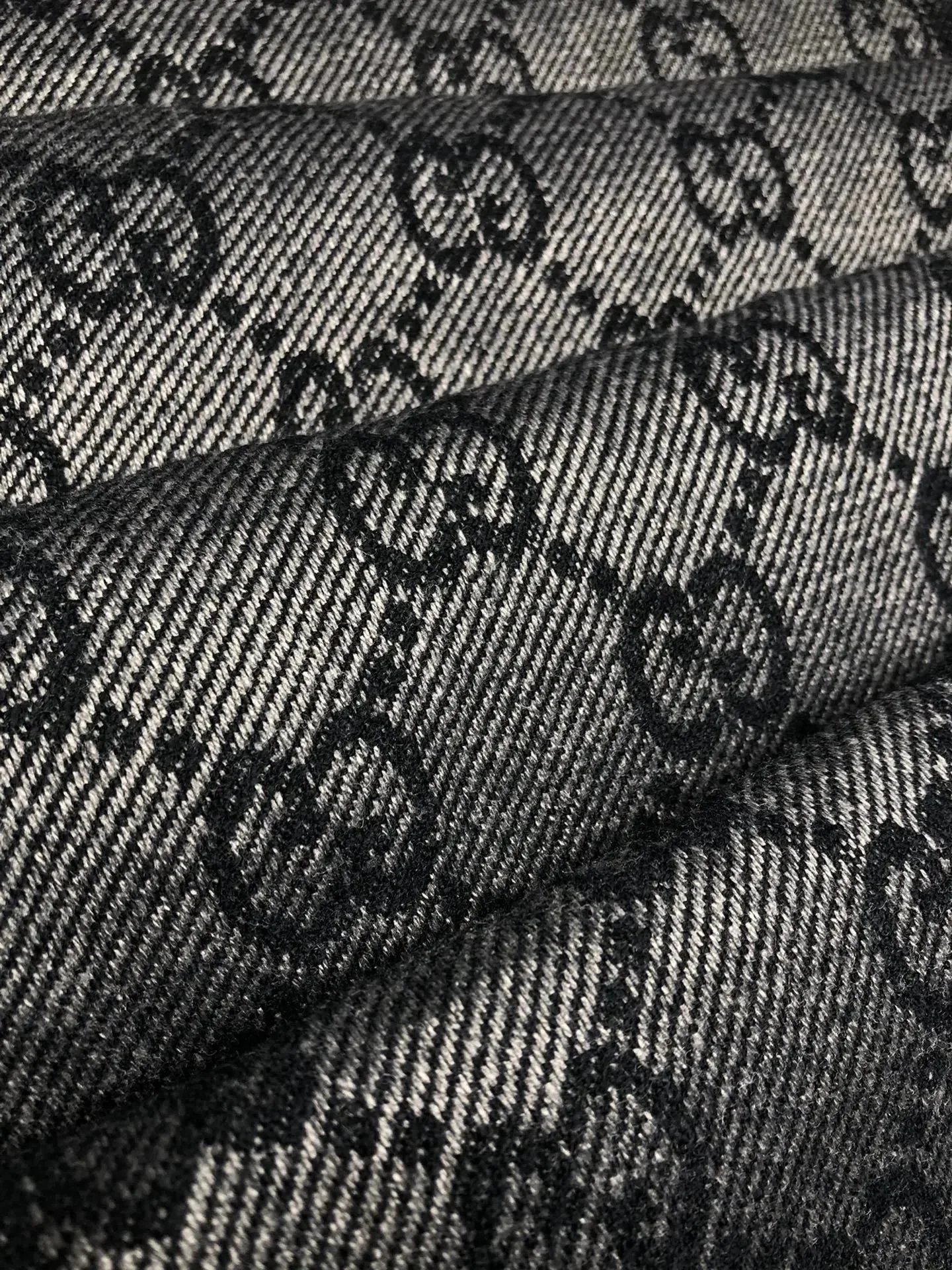 Gucci GG Marmont Knit Scarf Navy Blue with Gray Stripes Scarves - 8