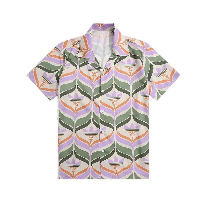 Gucci Tiger Print Silk Shirt and Shorts Set Light Blue Multicolor - 32