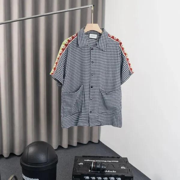 Gucci GG Embroidered Shirt White with Red-Green Trim - 20
