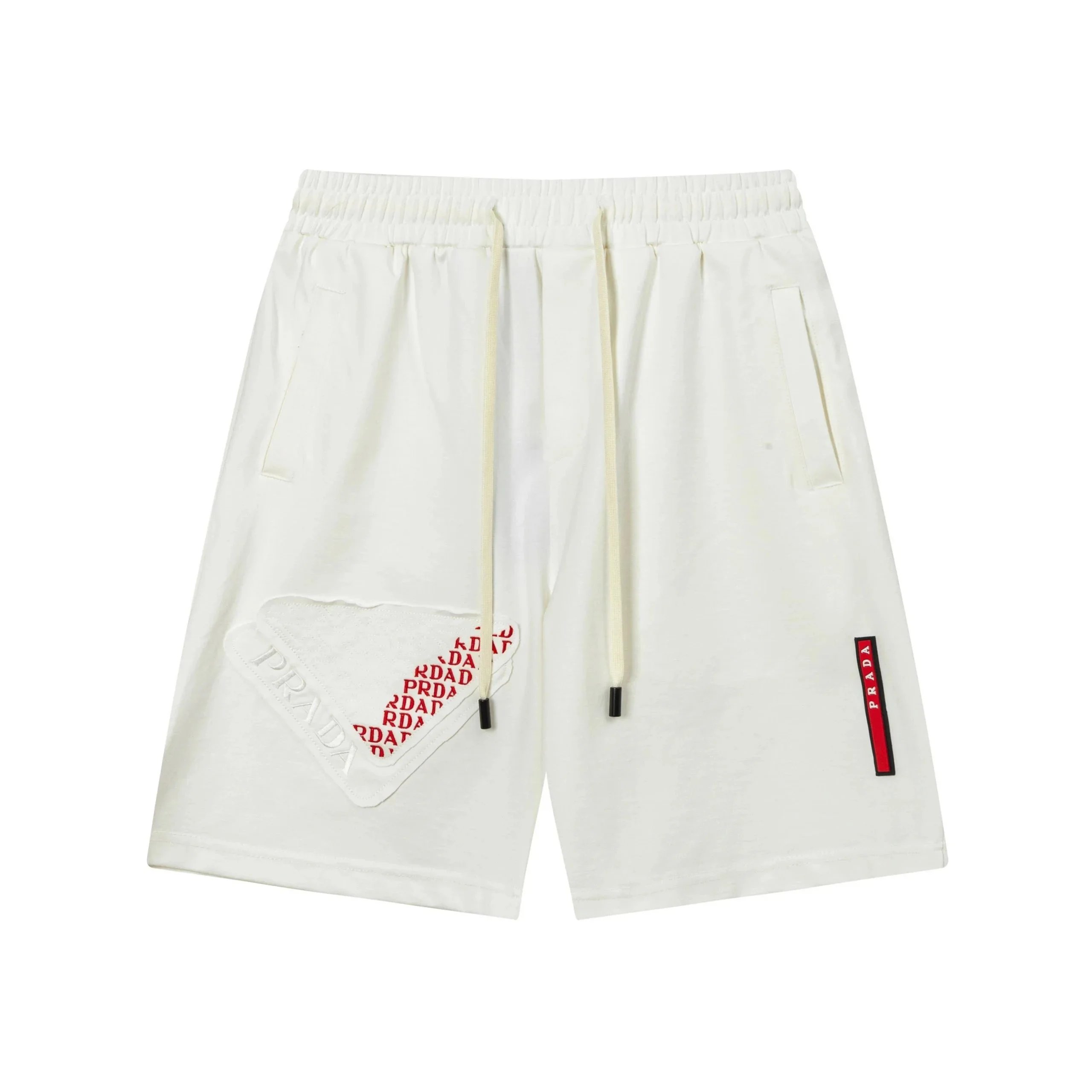 Prada Logo-Embroidered White Cotton Shorts - 23