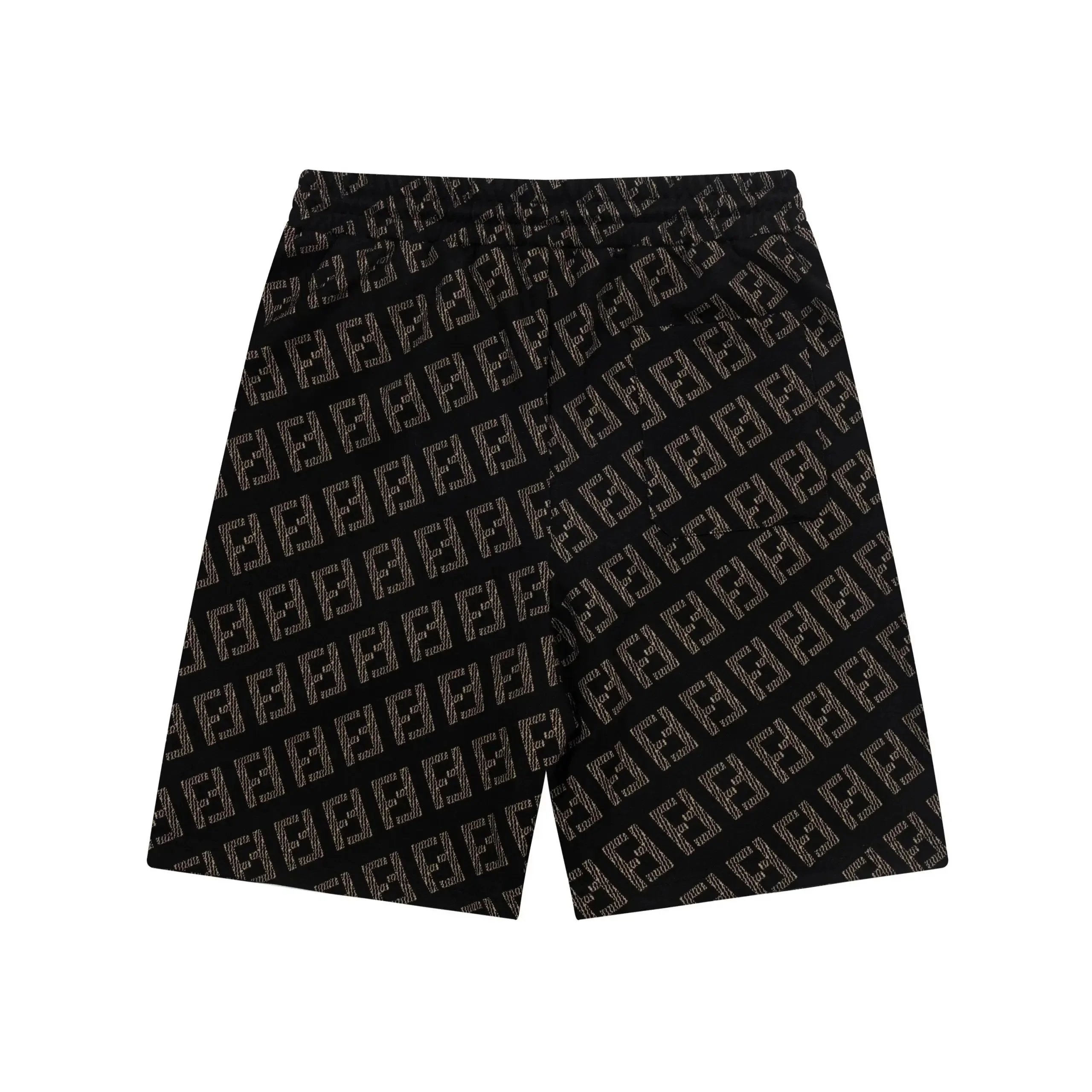 Fendi FF Monogram Print Drawstring Waist Shorts Brown - 4