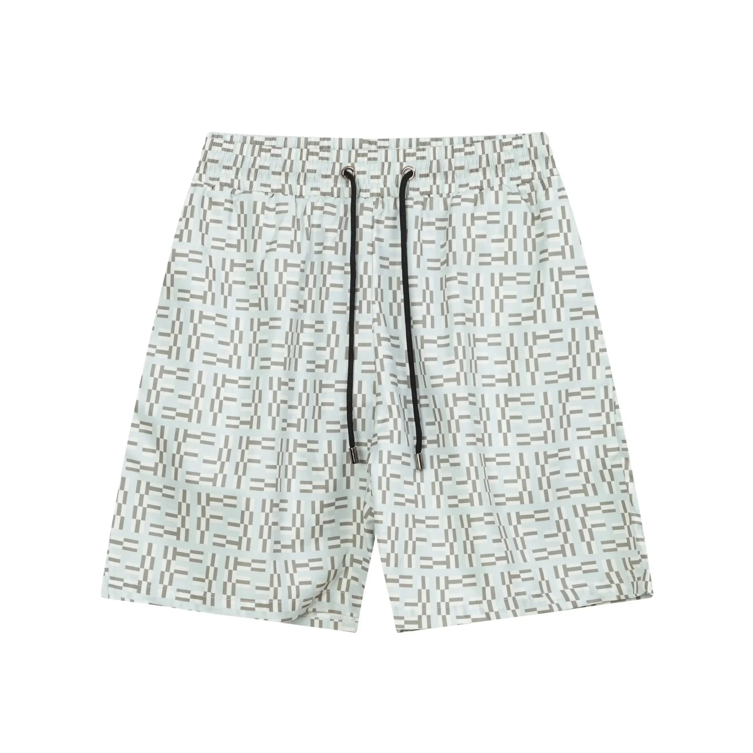Fendi FF Monogram Print Drawstring Waist Shorts Brown - 12