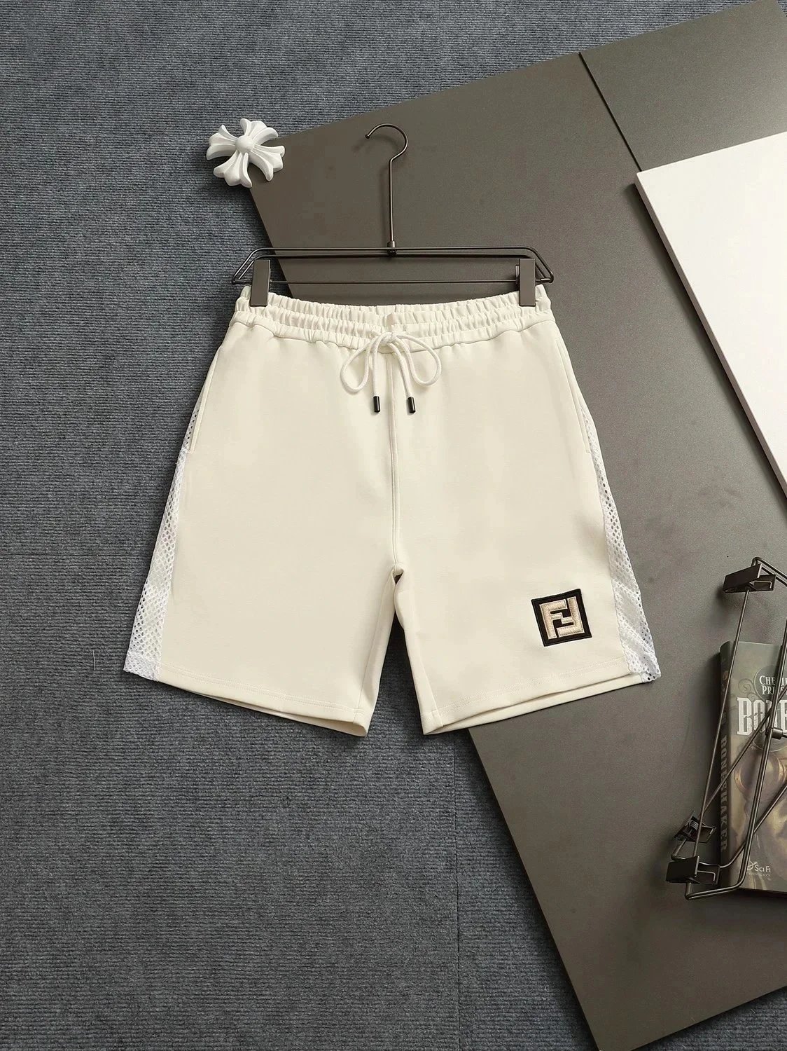 Fendi FF Monogram Print Drawstring Waist Shorts Brown - 20