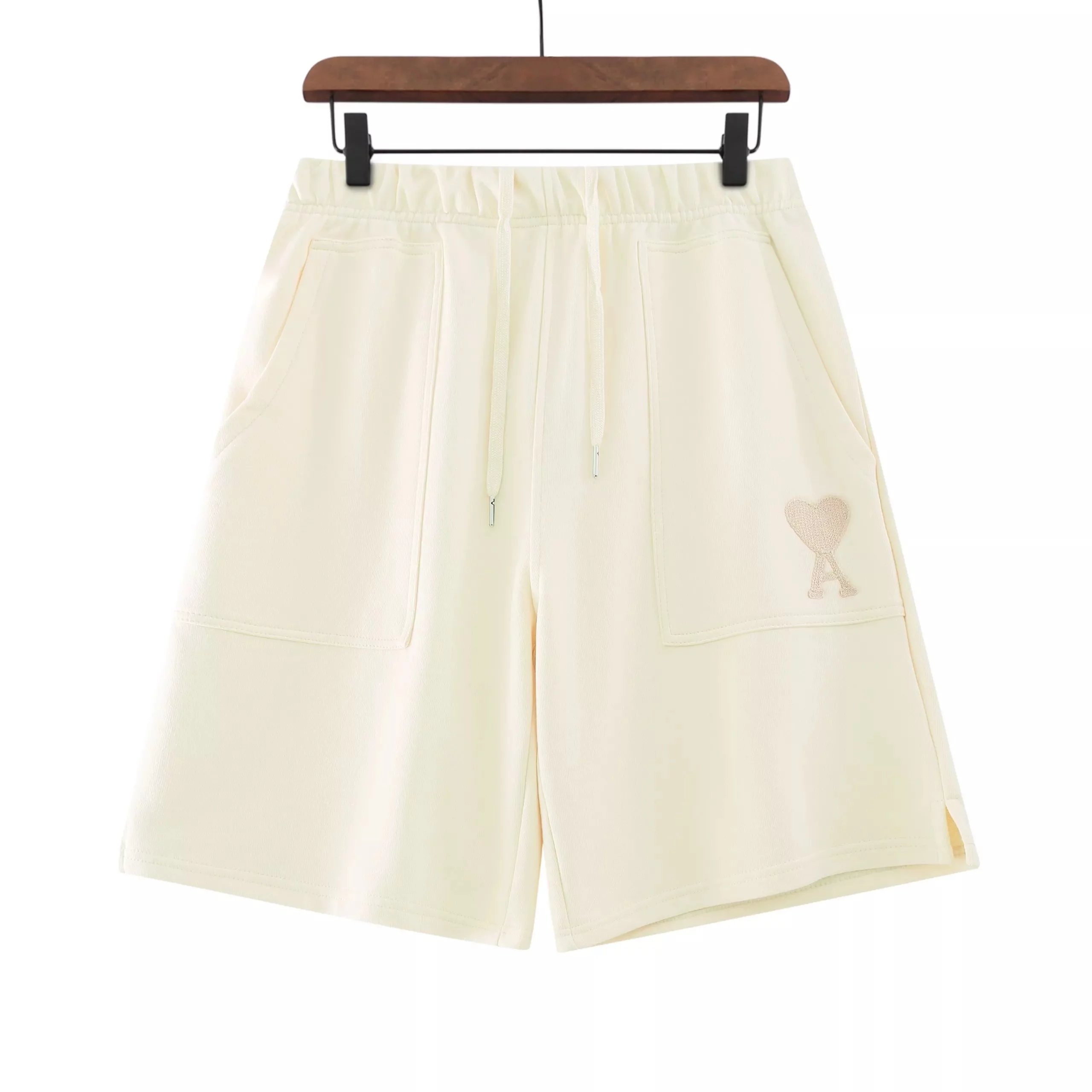 Ami Paris Heart Logo Shorts Beige - 15