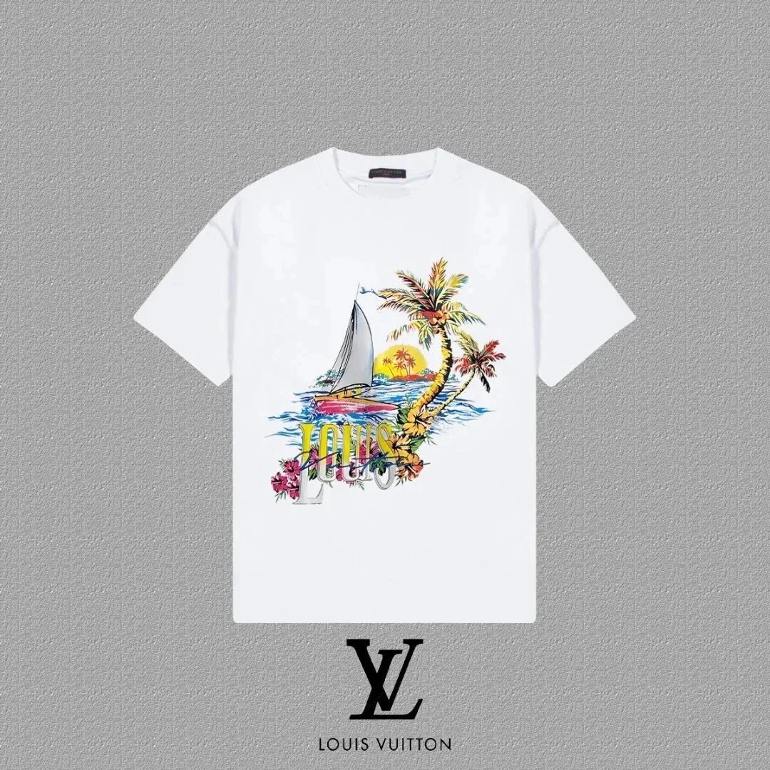 Louis Vuitton Paris River Scene Graphic T-Shirt Black - 8