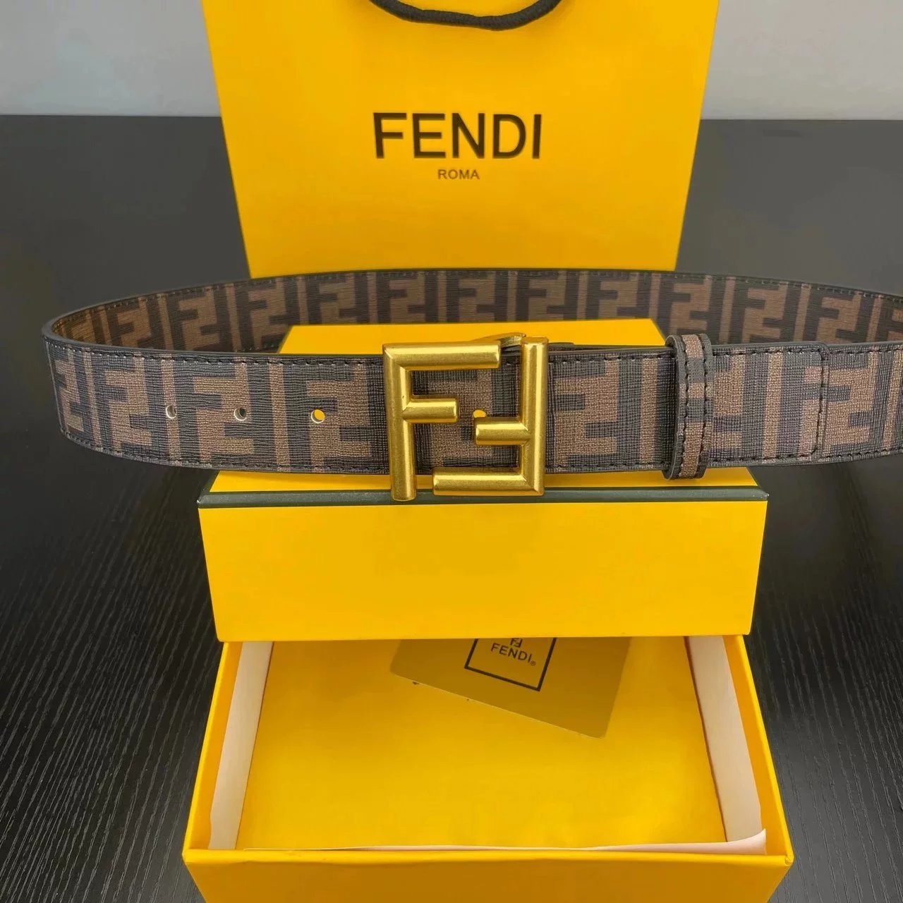 Gucci GG Marmont Snake Buckle Belt Gray Canvas with Gold Hardware - 11