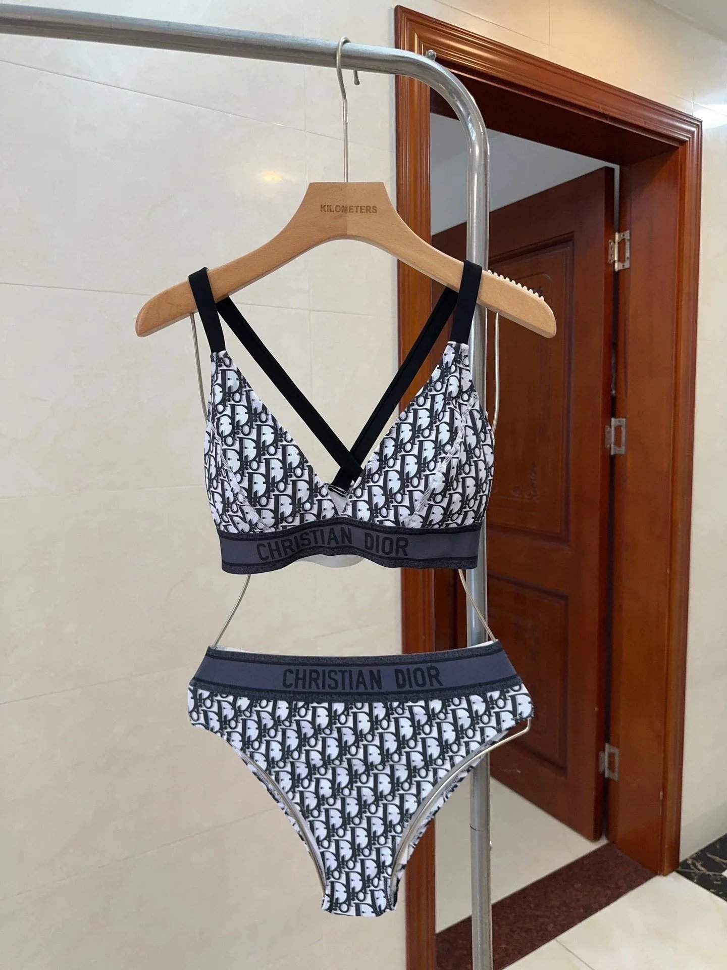 Dior Toile de Jouy Tiger Print Swimsuit Pink White - 31