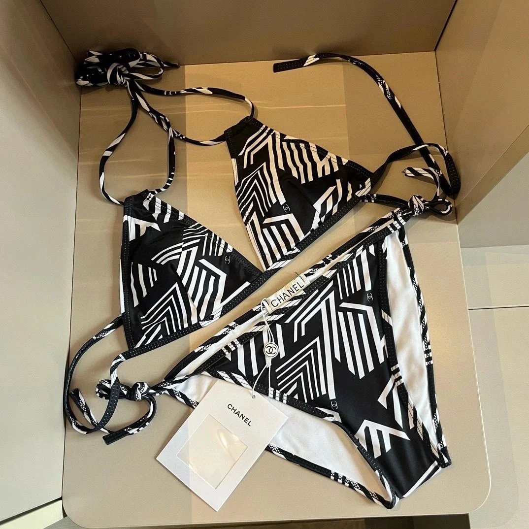 Chanel Geometric Print Bikini 