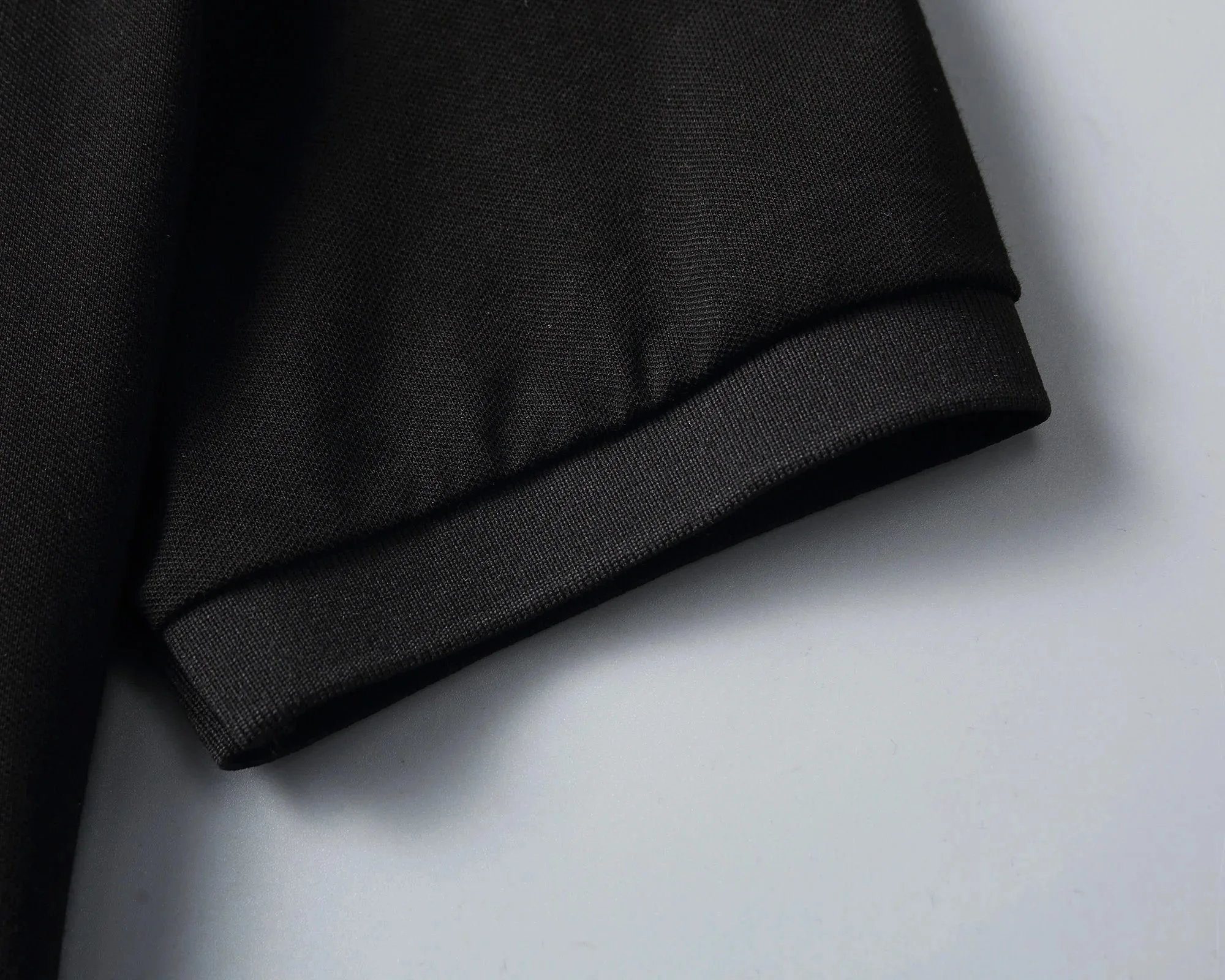 Moncler Polo Shirt Black with Tricolor Trim - 4