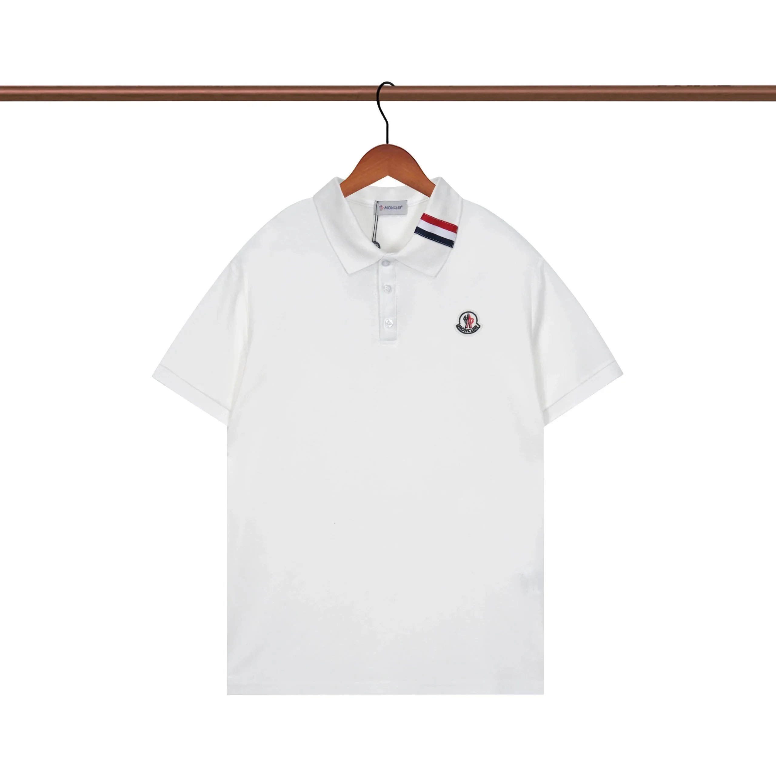 Moncler Polo Shirt Black with Tricolor Trim - 20