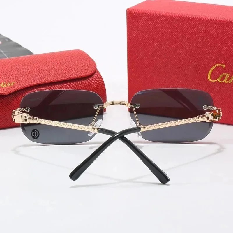 Cartier Panthère de Cartier Rectangular Gold-Tone Brown Gradient Sunglasses - 3