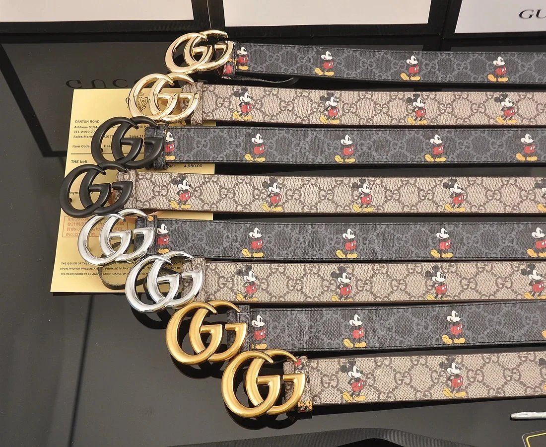 Gucci Disney x Gucci Bee Motif Belt Gray - 3