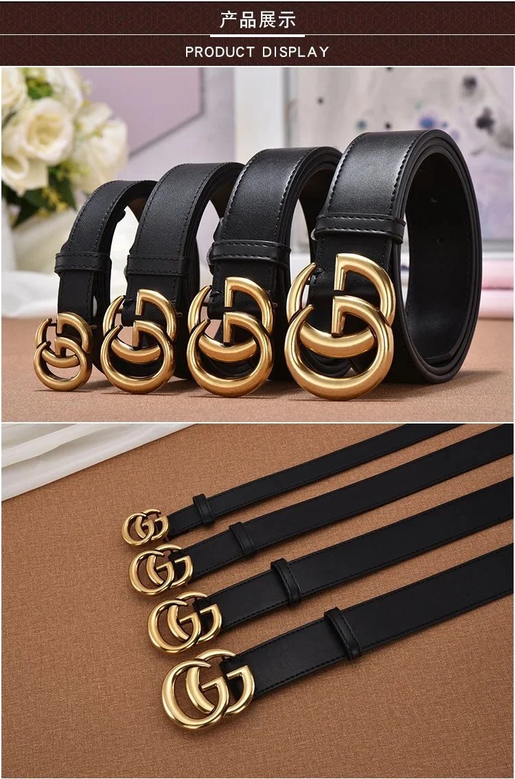 Gucci Marmont Double G Belt Black Leather Belt - 6