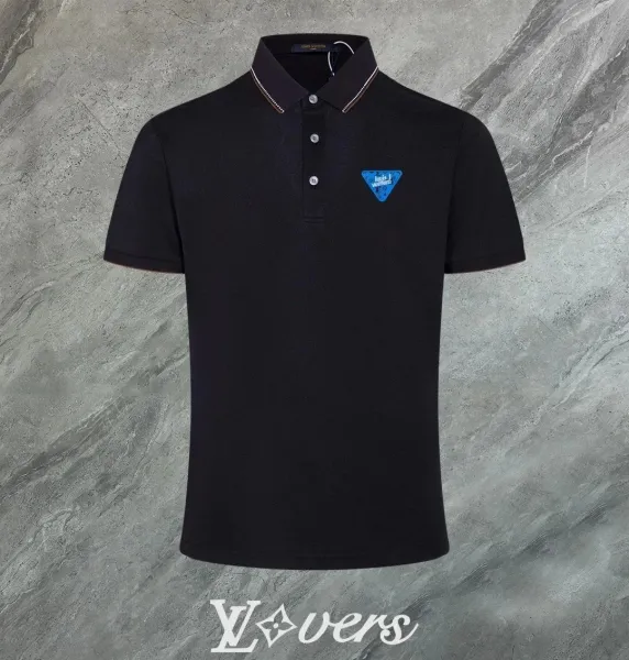 Louis Vuitton Triangle Logo Polo Black Polo Shirt - 1