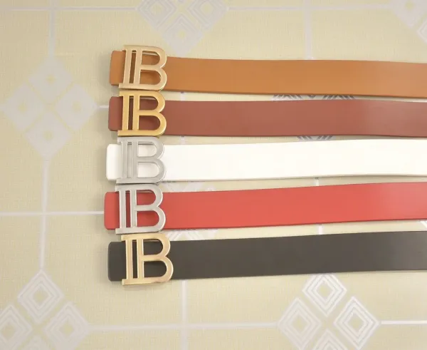 Burberry TB Monogram White Leather Belt - 3