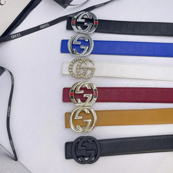 Gucci GG Marmont Belt Black Leather with Web Stripe Buckle - 5