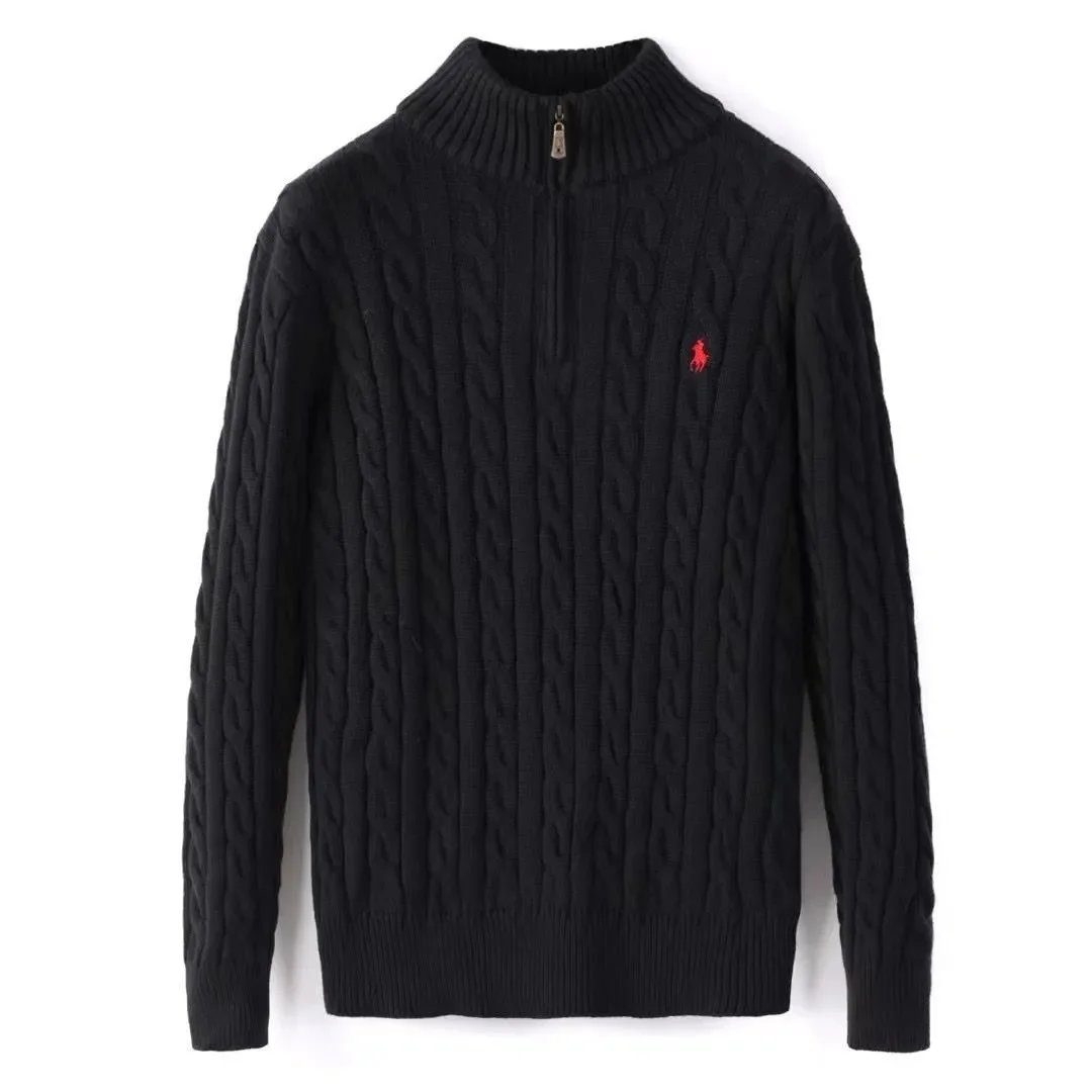 Polo Ralph Lauren Cable Knit Quarter-Zip Sweater Blue - 5