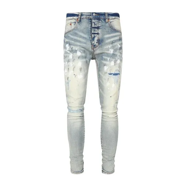 Off-White Paint Splatter Distressed Skinny Jeans - 24