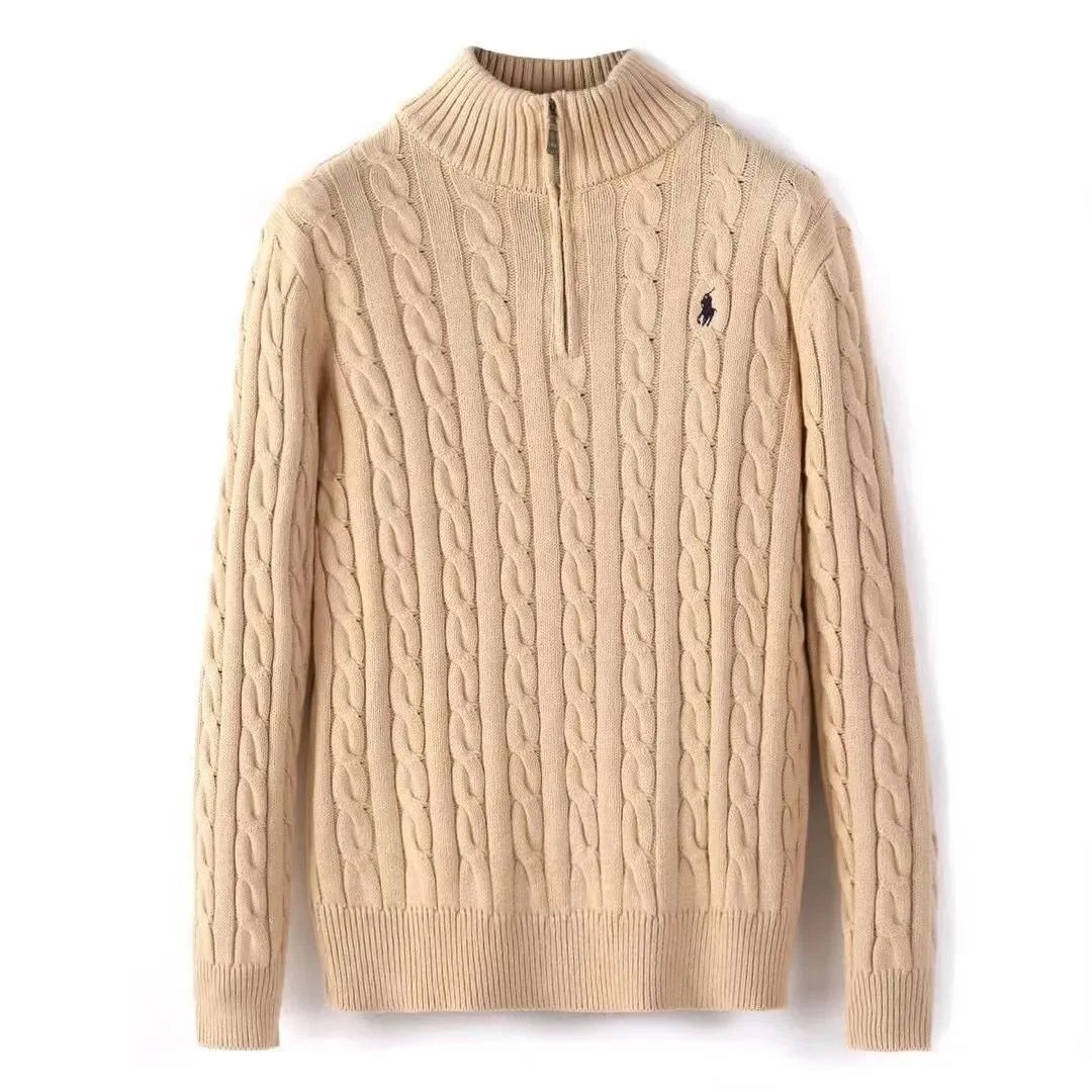 Polo Ralph Lauren Cable Knit Quarter-Zip Sweater Blue - 6