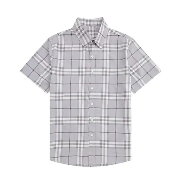 Burberry Check Print Short-Sleeve Shirt Orange Beige Black - 31