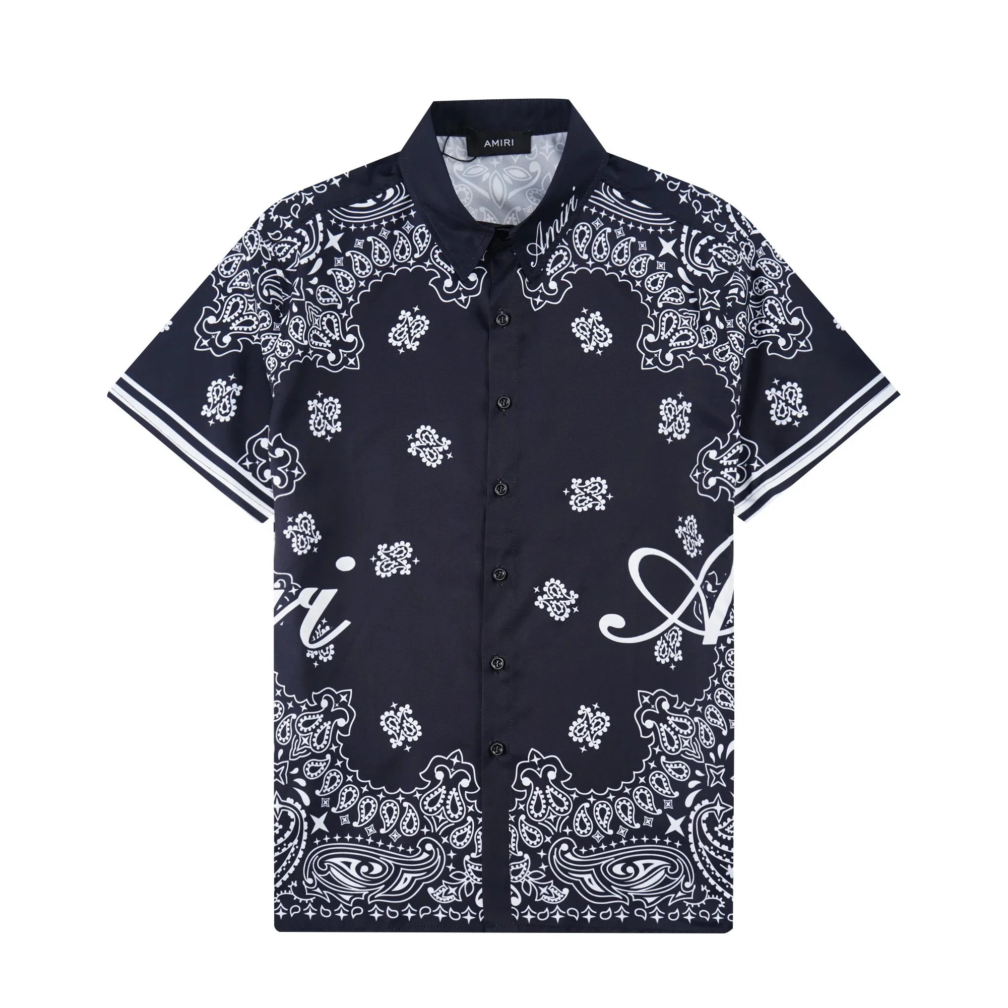 Amiri Floral Print Short-Sleeve Shirt Navy - 25