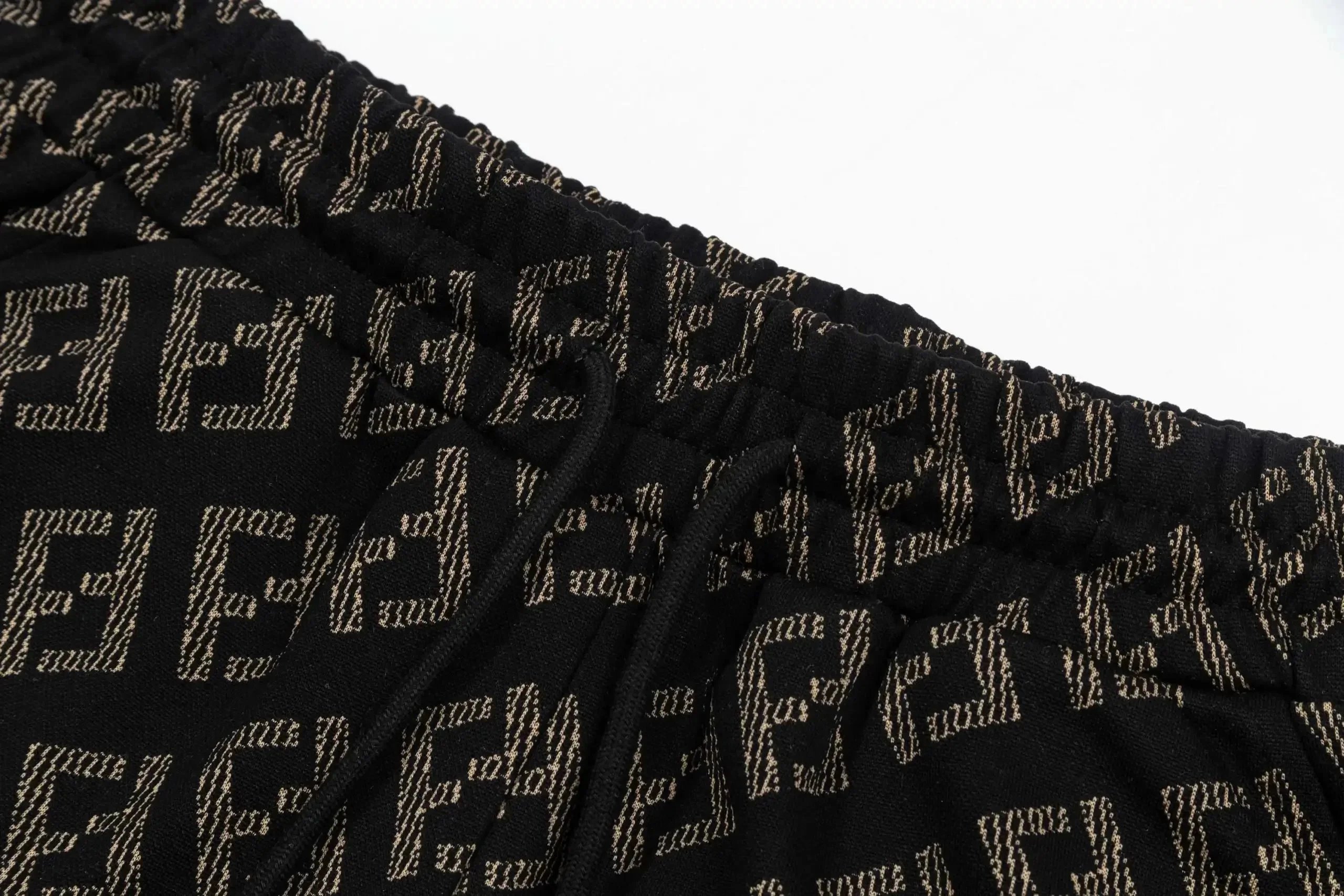 Fendi FF Monogram Print Drawstring Waist Shorts Brown - 5