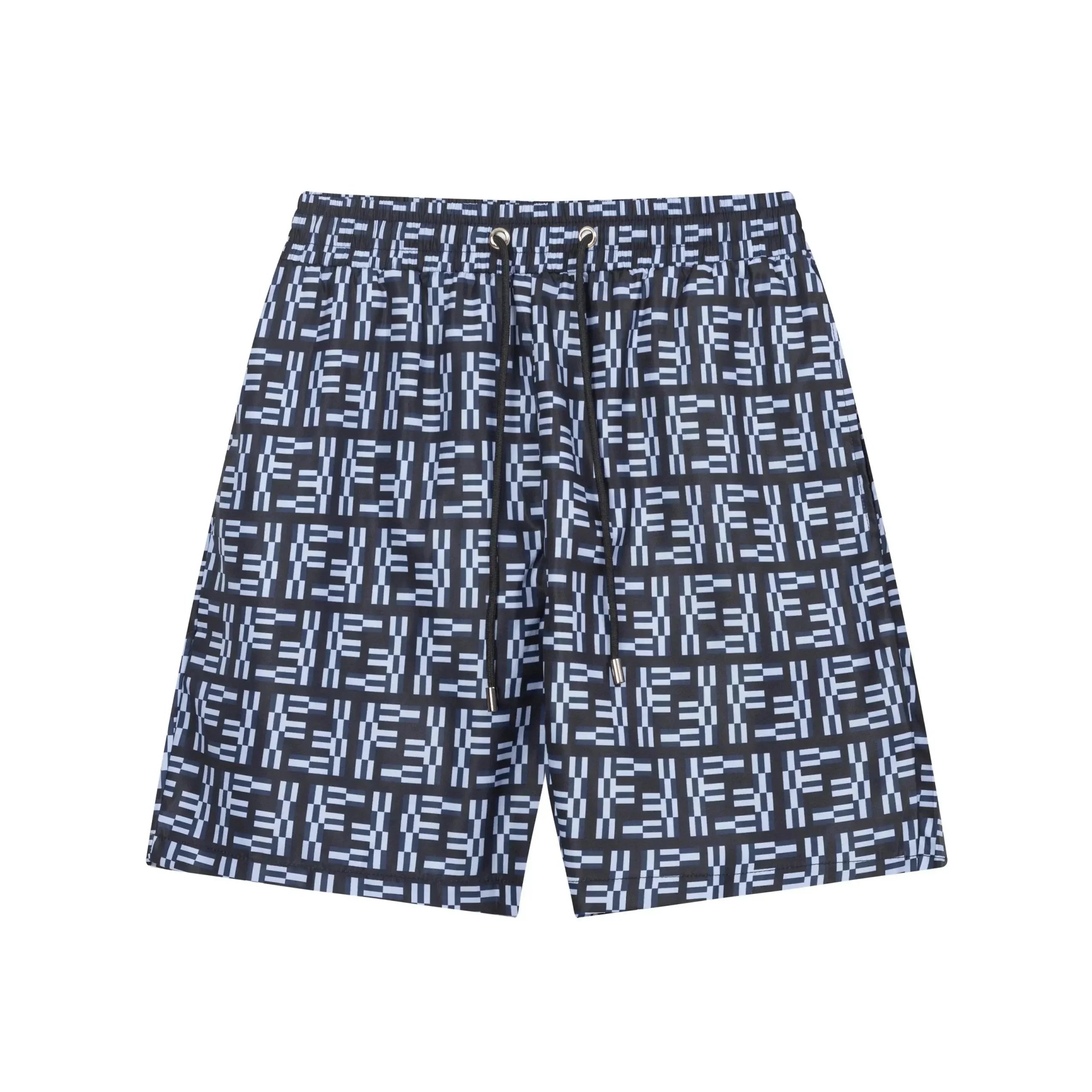 Fendi FF Monogram Print Drawstring Waist Shorts Brown - 13