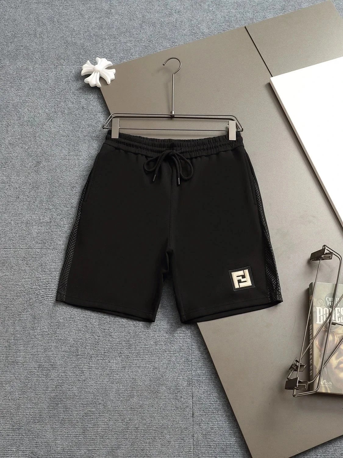 Fendi FF Monogram Print Drawstring Waist Shorts Brown - 21