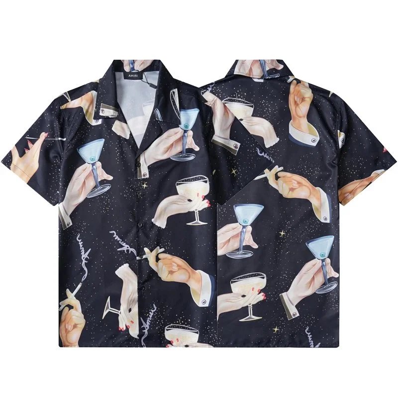 Amiri Floral Print Short-Sleeve Shirt Navy - 28