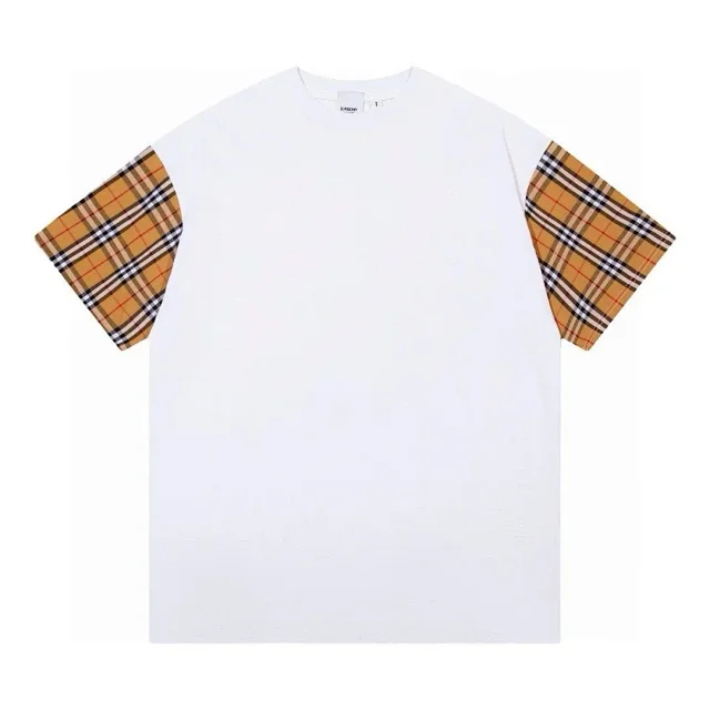 Burberry T-Shirts Short-Sleeve Check Panel T-Shirt with Equestrian Knight Graphic product detail image 17