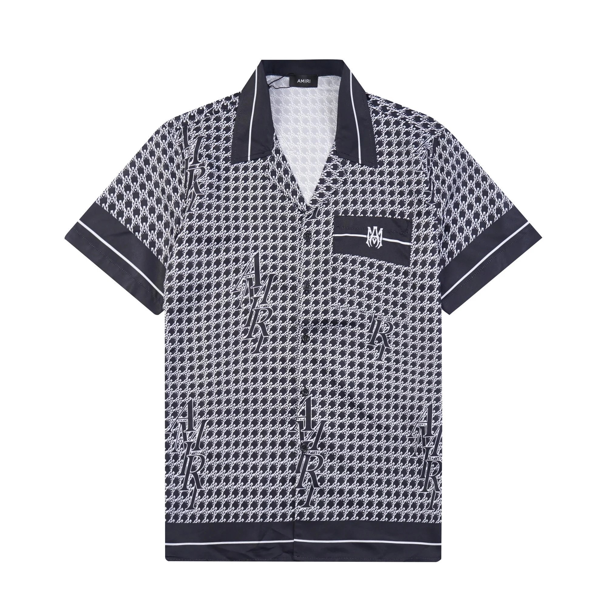 Amiri Floral Print Short-Sleeve Shirt Navy - 33
